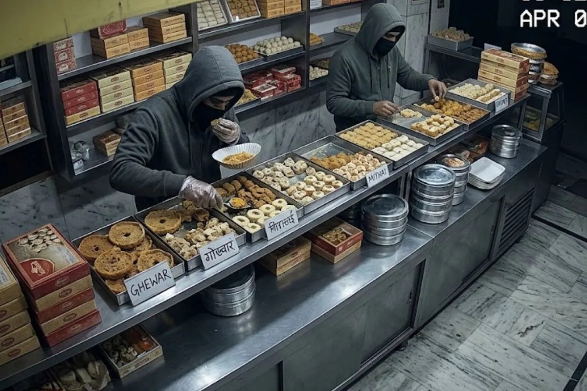 चटोरे चोरों का आतंक: मिठाई की दुकान में घुसकर पहले पेट भरकर खाया घेवर-नमकीन, फिर 19 हजार समेट ले गए